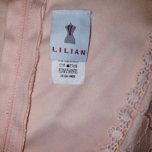 Lillian Peach Lace Fit And Flare Dress - Picture 5 of 7